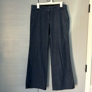 J Crew Wide lLeg Denim Slacks size 8